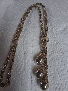 Gold-Tone Triple Ball Pendant Necklace - Women